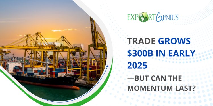 Global Trade Rises by $300 Billion in H1 2025, Driven by U.S. Imports and EU Exports